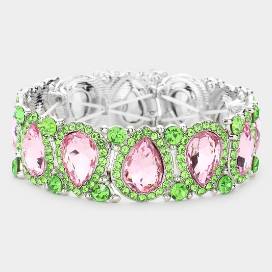 Pretty Pave Pear Stretch Bracelet